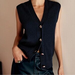 Commense Navy Knit Sweater Vest